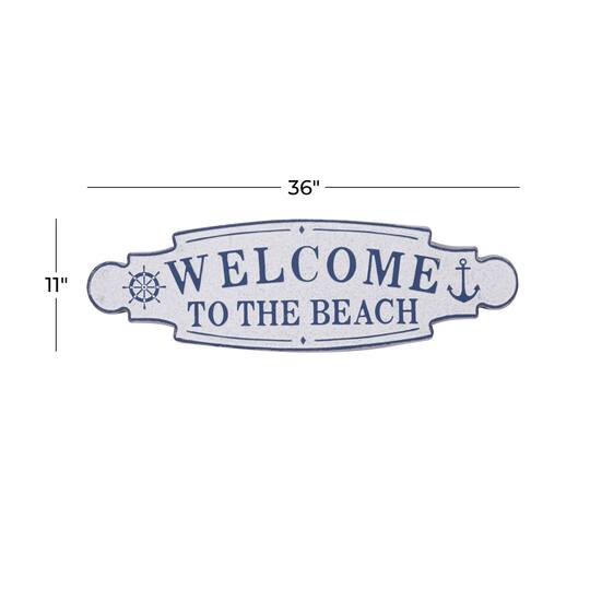 36" Blue Coastal Metal Wall Sign